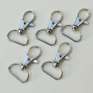 100 of 1.5 inch with 0.75 inch Loop End Silver/Nickel Swivel Clasps Lobster Claw Hooks