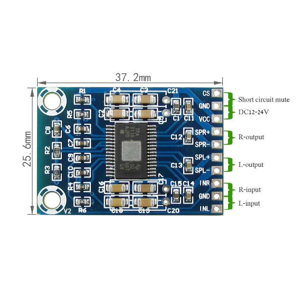 Плата усилителя MACGARSEN TPA3116D2 класса D супер мини модуль цифрового звука DC12 24V 50W * 2