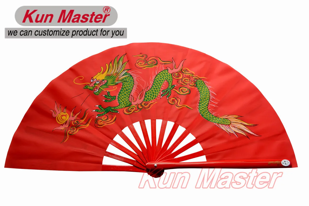 Кун мастер 34 см Бамбук Красный Дракон Китайский кунг фу Тай чи вентилятор Стиль