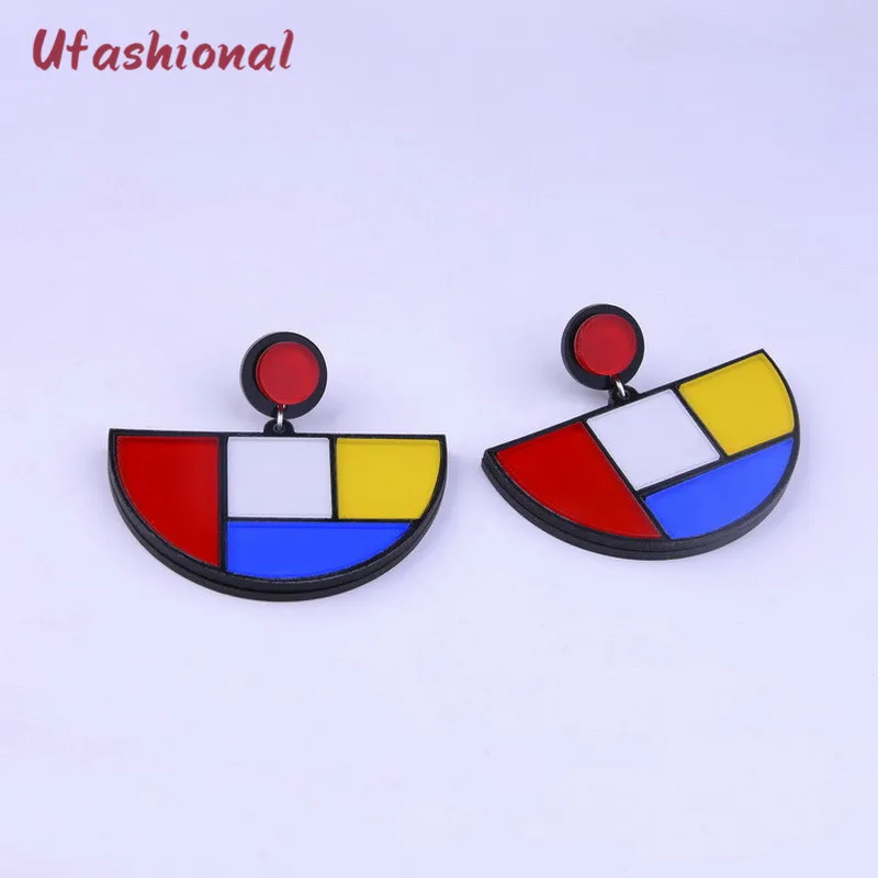 Женские акриловые серьги Ufashional с геометрической бахромой в африканском стиле