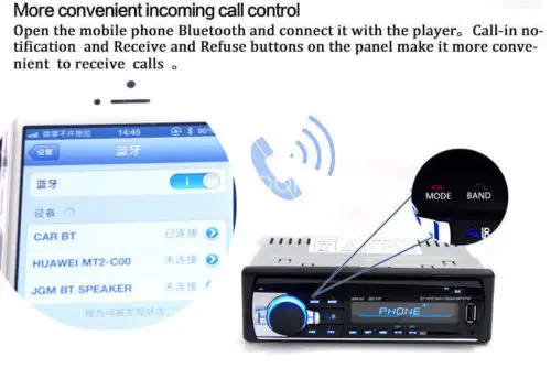 1 DIN автомагнитола автомобильный аудио FM Bluetooth MP3 аудио плеер Bluetooth Мобильный Телефон Handfree USB/SD автомобильный стерео радио в тире Aux вход