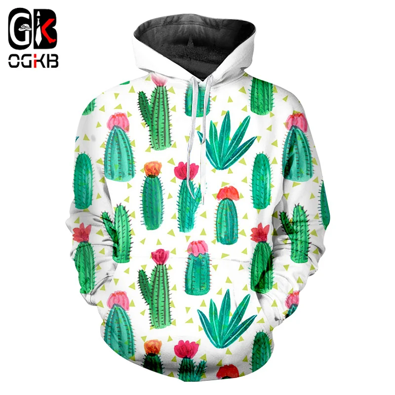 OGKB кактусы толстовки для женщин/мужчин хип хоп панк одежда рок стиль пуловеры 3d
