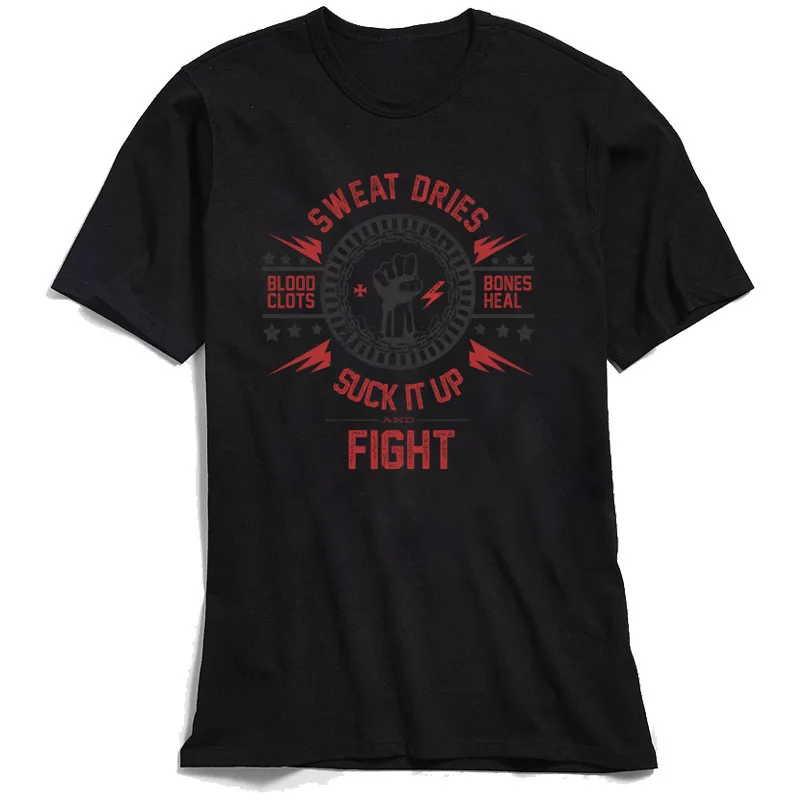 Мужская футболка с надписью Suck It Up Fight 100% хлопок топы принтом Белая Летняя