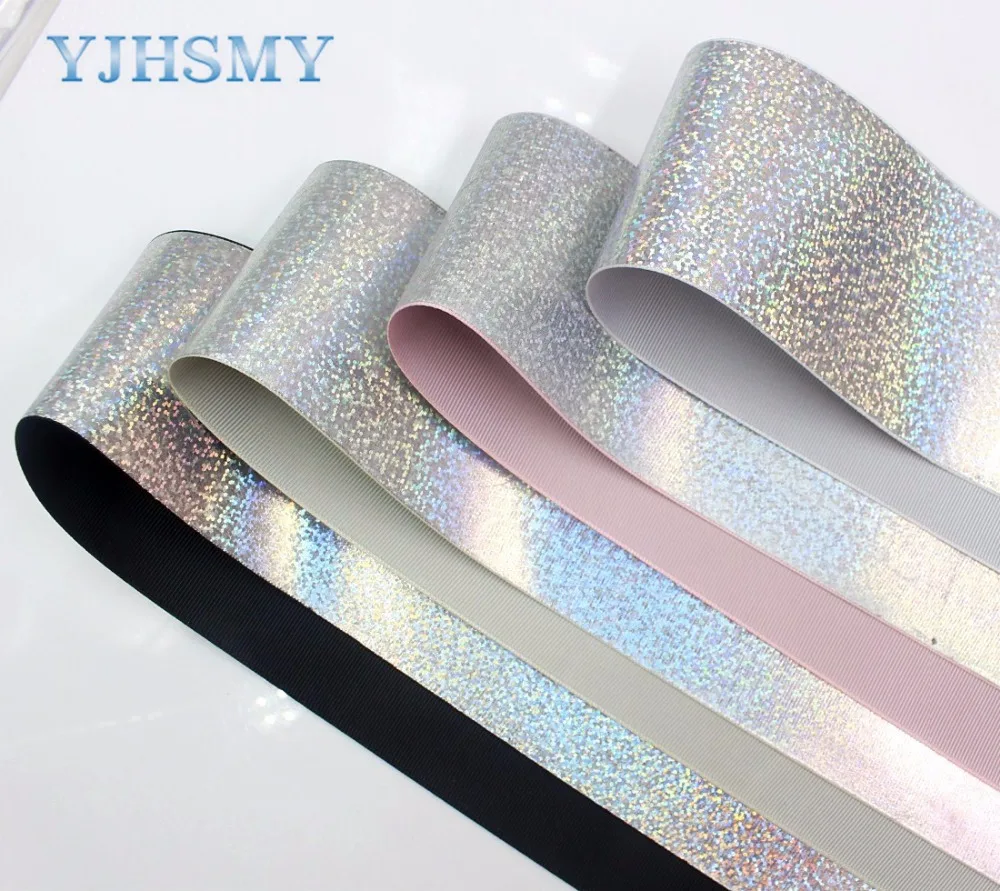 

YJHSMY C-171009-570,5 yards, 75 mm Double-sided White flash sequins ribbon, wedding gift packaging, DIY handmade material