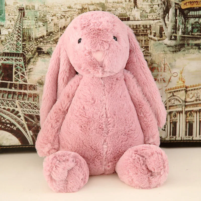 Rose red 30-40 см длинные уши Bonbon кролик плюшевые игрушки расслабляющие игрушки для детей игрушки животных Детские спящие мате подарок на год для девочек - Цвет: Rose red