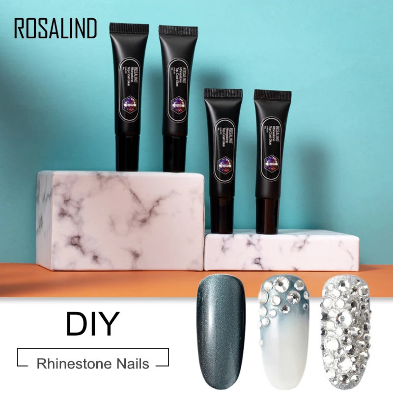 Верхнее покрытие ROSALIND 2 в 1 блестящий Гель лак для ногтей сильный клей
