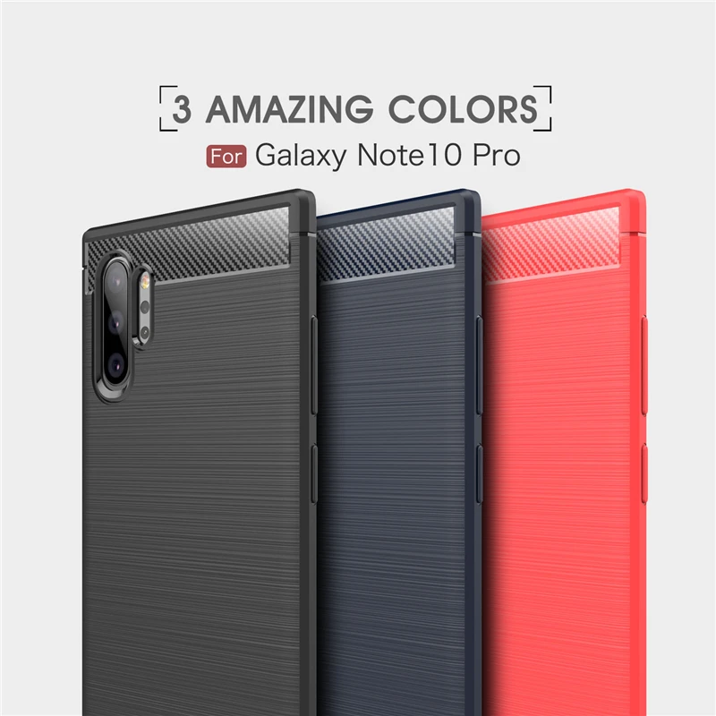 case for samsung galaxy note 10 plus case shockproof bumper carbon fiber cover for samsung note 10 plus phone case note 10 plus free global shipping
