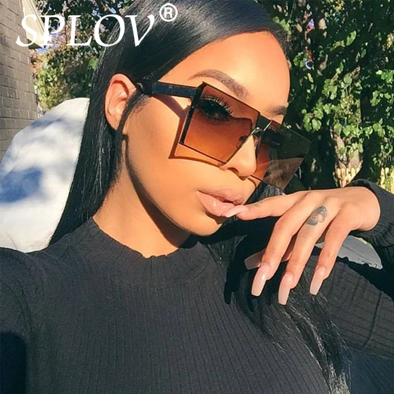 Splov 2017 Топ Для женщин бренд Дизайн Солнцезащитные очки для oversize уникальный щит