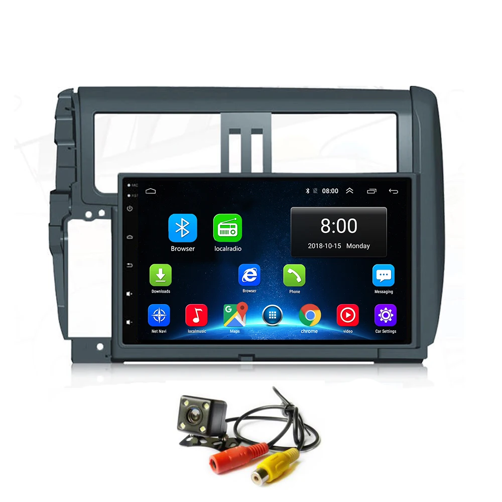 Android 8 1 четырехъядерный 9 дюймов 2 Din Автомобильный dvd-плеер GPS Navi для Toyota Prado 150 Land