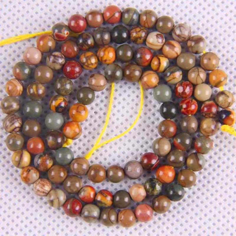 4MM Picasso Stone Round Loose Beads 15.5 Inch Jewelry For Gift Making A101 | Украшения и аксессуары