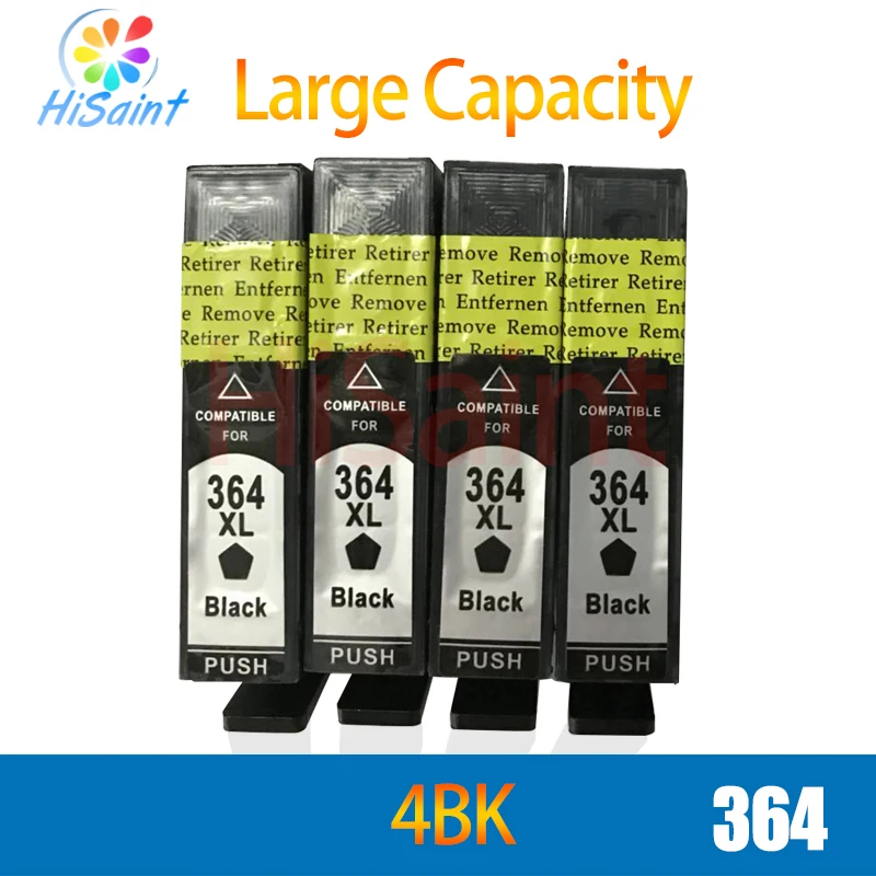 Hisaint 4 шт. черный совместимый чернильный картридж для HP 364 364XL hp Photosmart