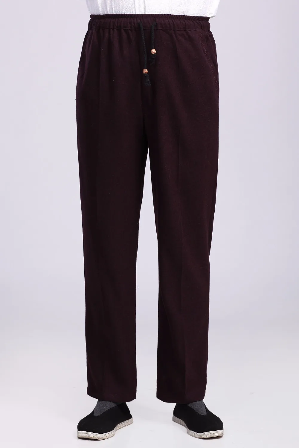 Мужские шерстяные брюки Shu китайские традиционные для кунг фу 2 цветов осени и