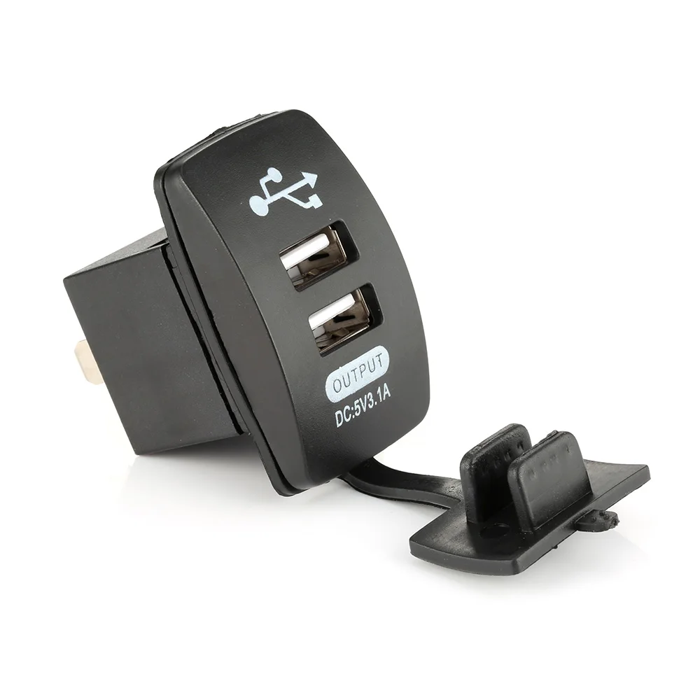 Водонепроницаемый автомобильный двойной USB разъем автомобильное зарядное устройство адаптер питания 5 В 3.1A выход 12-24 В светодиодный светильник для USB мобильного зарядного устройства для Iphone 6 6S