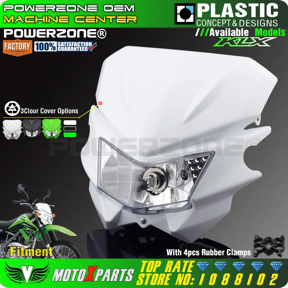 Универсальная мотоциклетная фара Powerzone для Kawasaki KLX125 KLX150 250 450 CRF RMZ YZF EXC|headlights