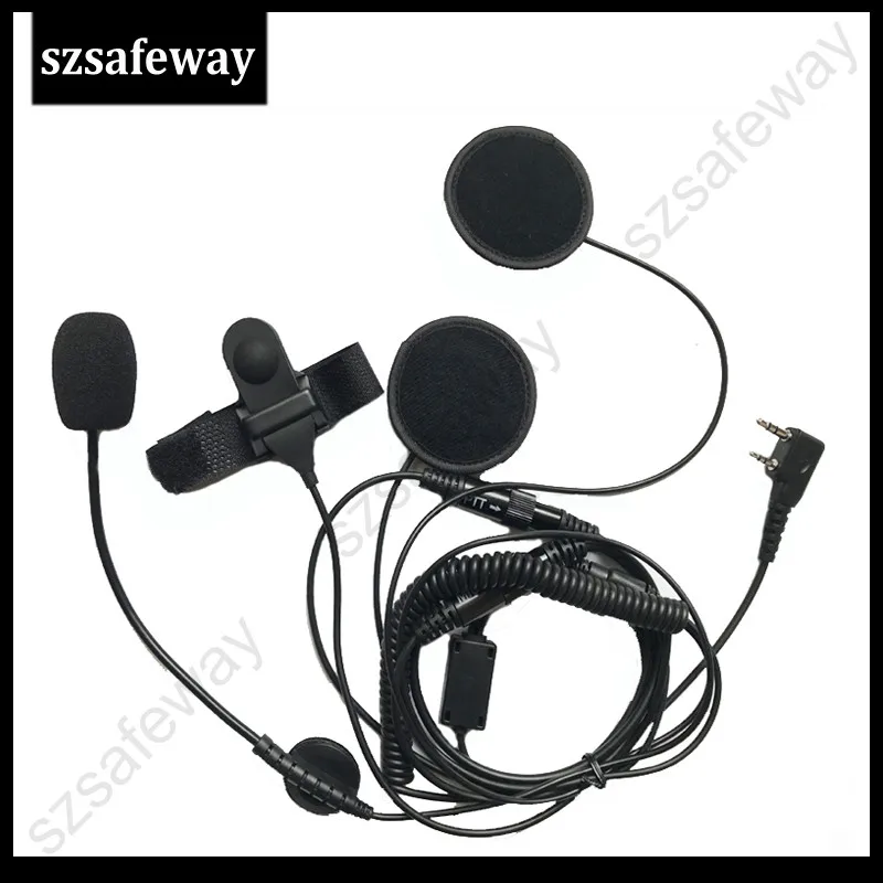 Иди и болтай Walkie Talkie “иди Шлемы-гарнитуры 2 Pin PTT для наушник Ham Радио KENWOOD Baofeng UV-5R