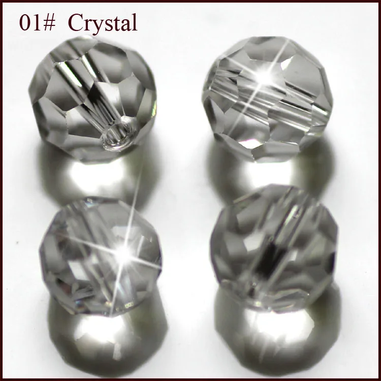 crystal Хрустальные шарики 4 мм 6 мм 8 мм 10 мм Flet 32 грани круглые хрустальные бусины футбольные граненые Футбольная тема под стеклом бусины модные ювелирные изделия - Цвет: crystal