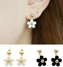 Милые серьги с пятью лепестками маленькими шариками ромашки цветочным кулоном