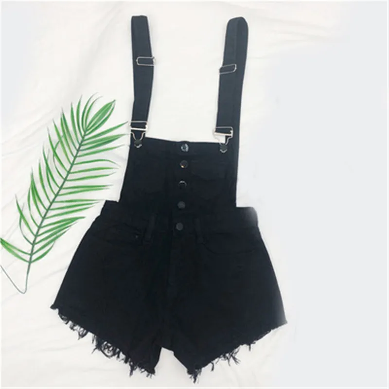 Black Женские джинсовые комбинезоны RIISDA, корейские Стильные комбинезоны, женский джинсовый комбинезон, хлопковый спортивный костюм на бретельках, женские высокие комбинезоны с талией - Цвет: Black