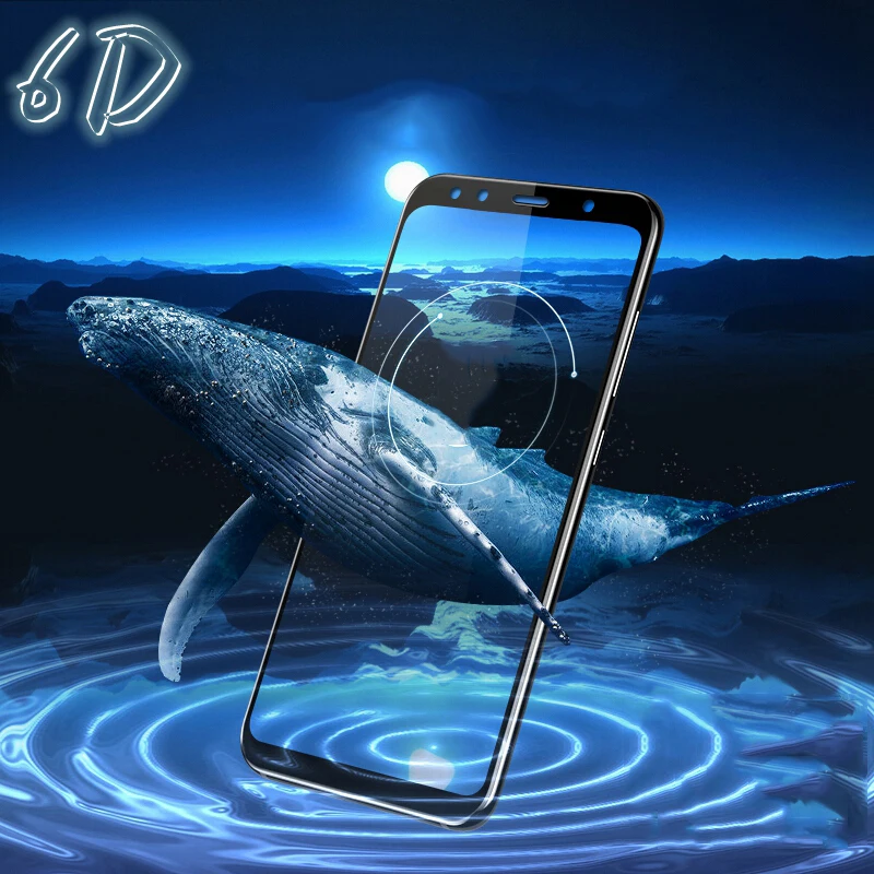 6D изогнутое закаленное стекло для Samsung Galaxy A7 2018 защита экрана A6 A9 J4 J6 J8 A8 Plus