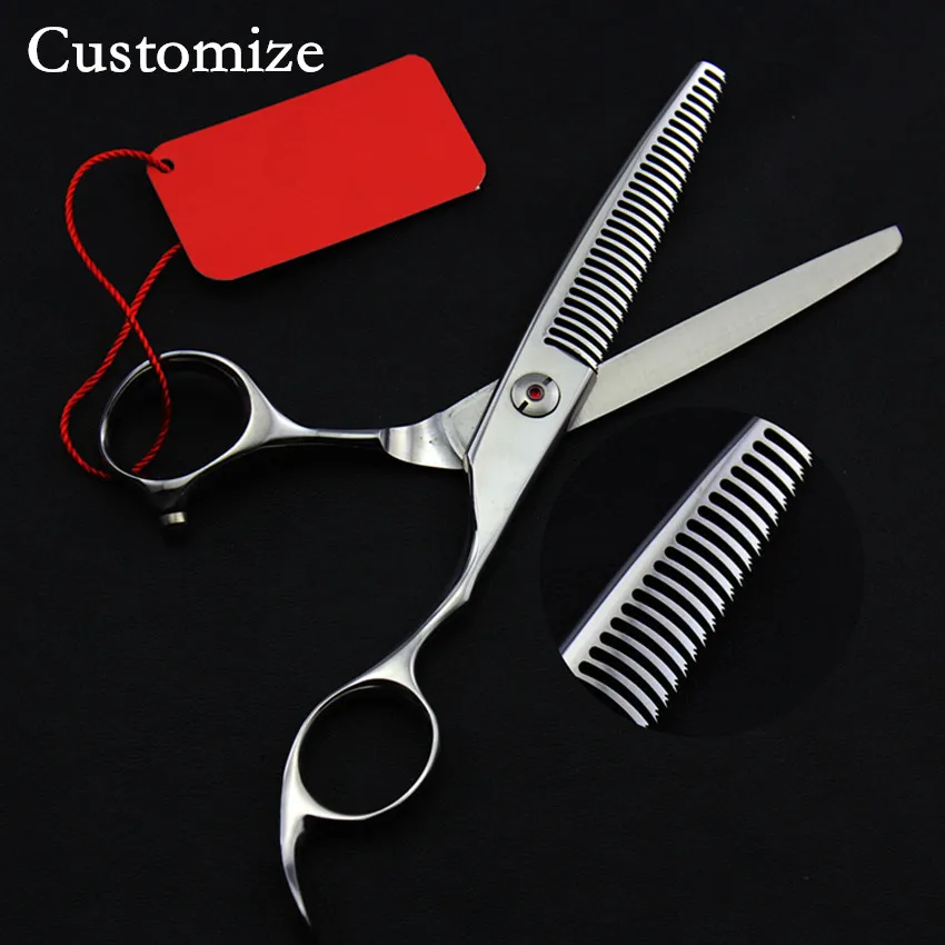 

Customize professional japan 440c steel 6 inch hair scissors Curved thinning barber makeup scissor shears hairdressing scissors