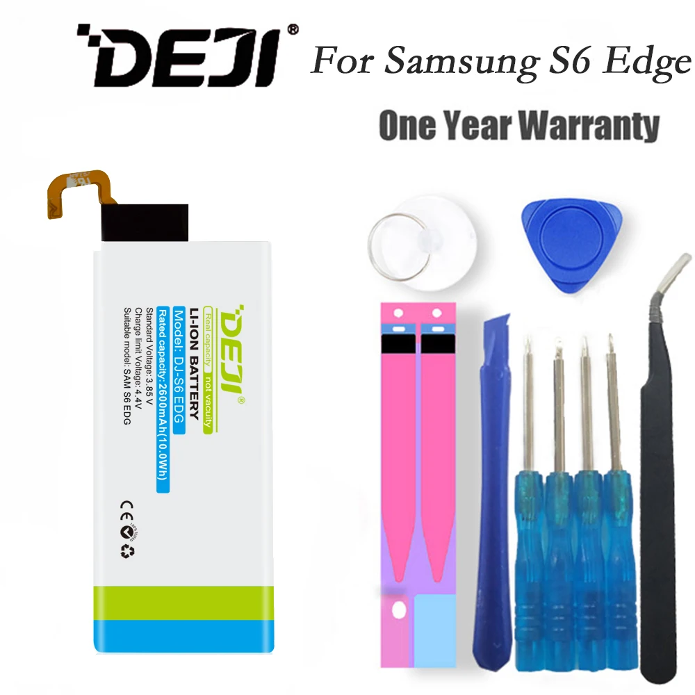 Аккумулятор DEJI для SAMSUNG S6 Edge с реальной емкостью 2600 мАч сменная внутренняя