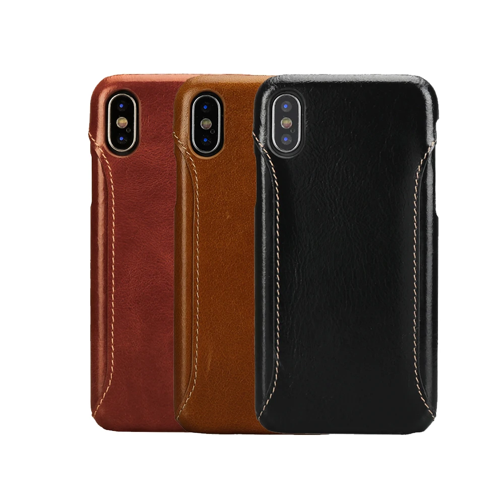 Для iPhone Xs X натуральная кожа масло воск кожа сшивание бизнес чехол на заднюю панель мобильного телефона оболочка для iPhone 8 Plus 7 6 6s Plus чехлы