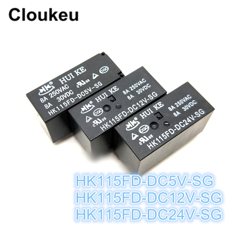 

100Pcs Relay DIP8 HK115FD-DC5V-SG HK115FD-DC12V-SG HK115FD-DC24V-SG
