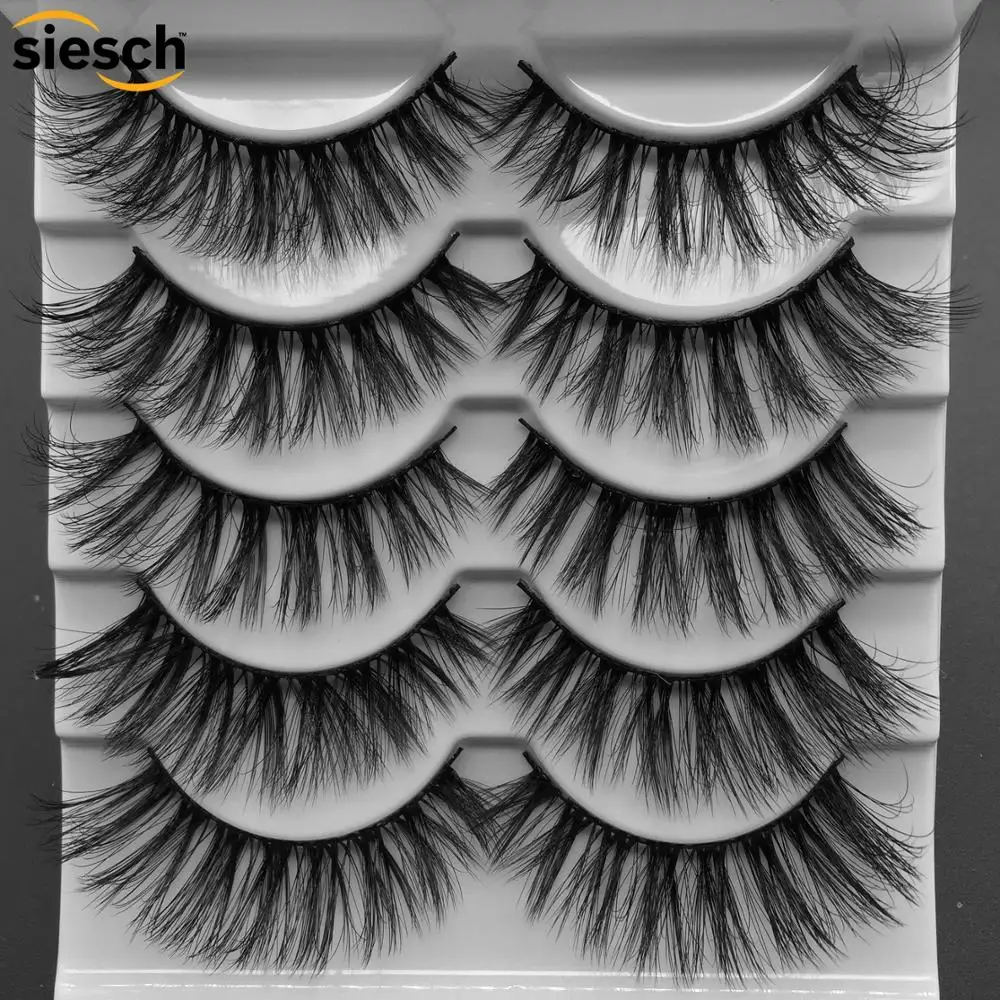 5 пар ресниц 3D шелковые ресницы ручной работы натуральные длинные искусственные