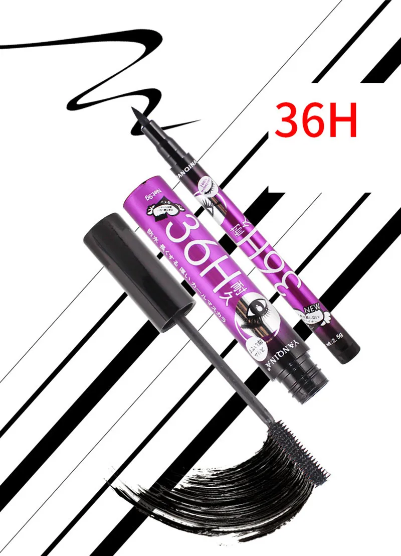 New 36H Black Waterproof Liquid Mascara Make Up Set Long-lasting Waterproof Eye Liner Makeup Tools for eyeshadow Cosmetic Set