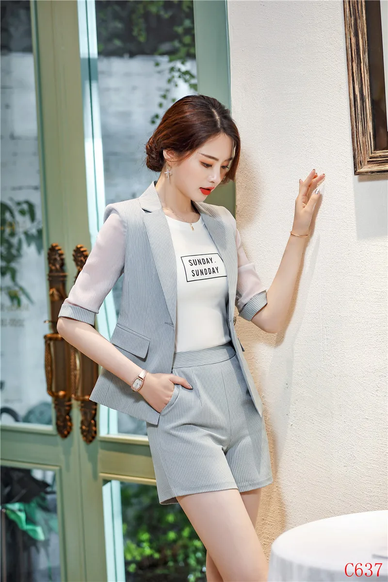 Женская Офисная Рабочая одежда деловые костюмы форменный дизайн со штанами и