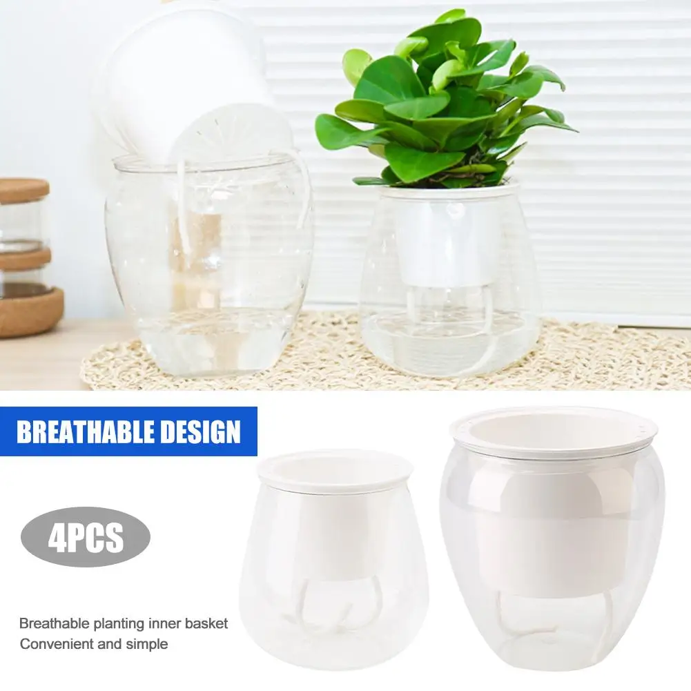 Прозрачный Горшок для хранения воды автоматический впитывающий пластиковый