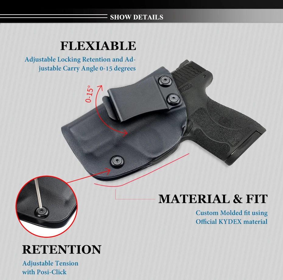 Vapanda охотничий Kydex кобура черный пистолет кобура для Smith Wesson M& P щит 9 мм/. 40 S& W IWB скрытый носить кобуры для пистолета