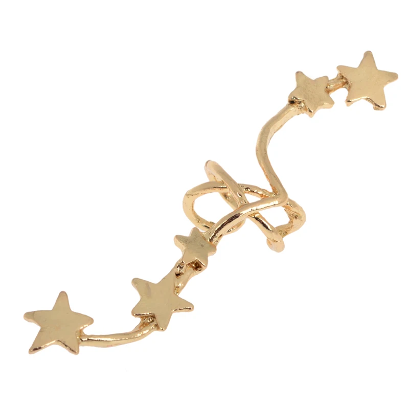 PINKSEE Горячая Корейская шикарная Золотая Звезда серебряного цвета зажим для на Хрящ уха на ухо манжеты клип серьги для женщин ювелирные изделия подарки