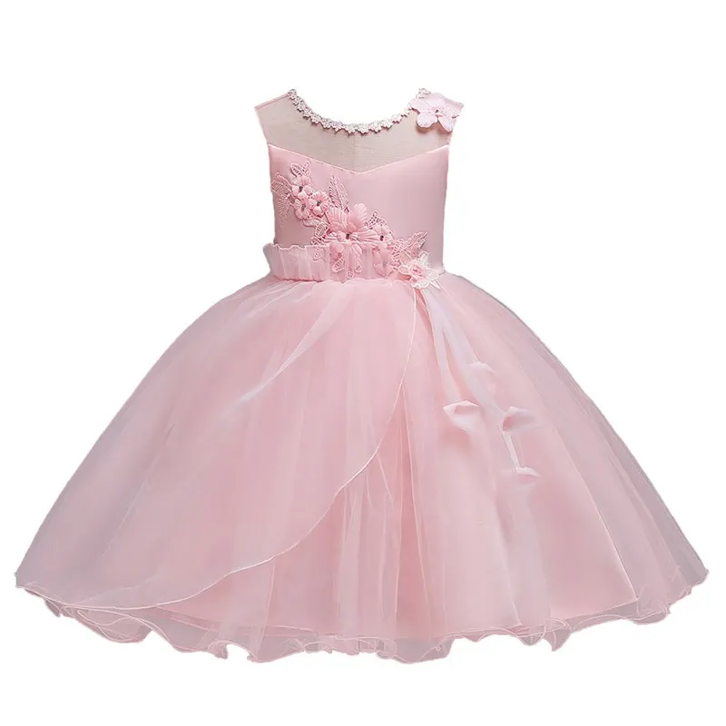 Pink Dress PaMaBa/3 предмета; одежда с цветочным узором для девочек; платья для свадебных торжеств; От 3 до 14 лет Одежда для торжественных мероприятий; Детский костюм на Рождество и год; платье; Vestidos - Color: Pink Dress