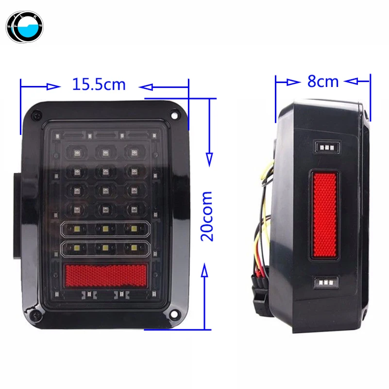 1 пара светодиодный задний фонарь для 2007- Jeep Wrangler JK CJ TJ светодиодный светодиодная сигнальная лампа лампы тормозной сигнал поворота