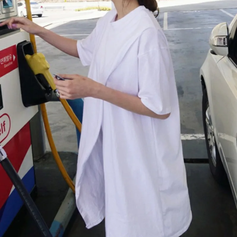 Женская хлопковая рубашка LANMREM свободная Повседневная с коротким рукавом TC198