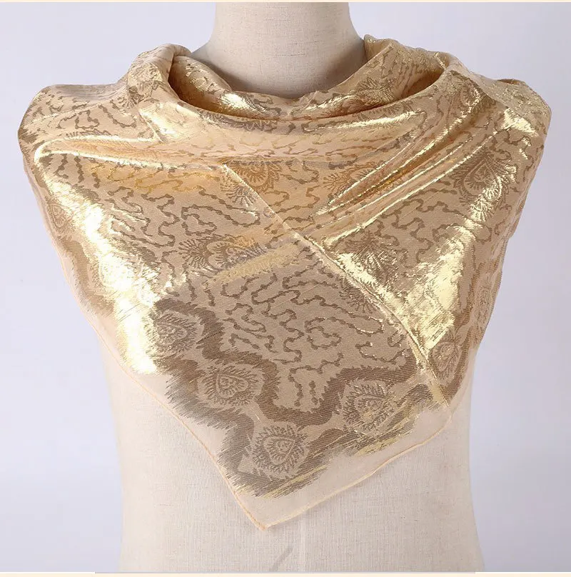 C1 Promotion Sale! Silk Jacquard Scarf Muslim Square Hijabs Shawl Ethnic Ultralight Foulard Hijab Islamic Women's Accessories - Цвет: C1