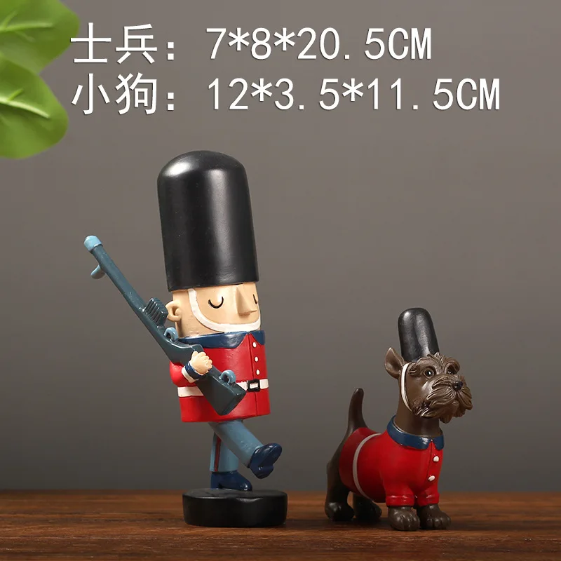

Nordic style Living room TV cabinet study decorations small ornaments creative soldiers and dog figures animal furnishings