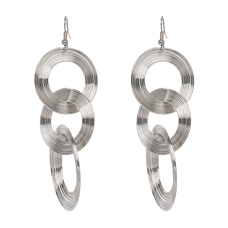 Geometric Vintage Statement Earring Big Round Metal Fashion Punk Style Drop Earrings For Women Jewelry | Украшения и аксессуары