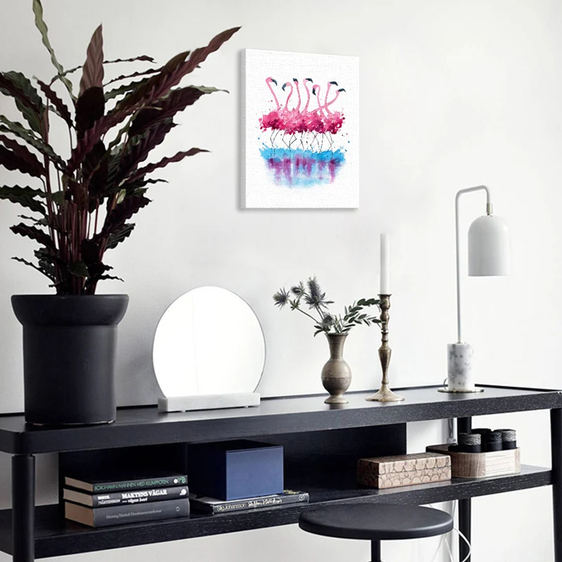 Подарки HAOCHU настенная художественная галерея ярко-розовый Фламинго любовь