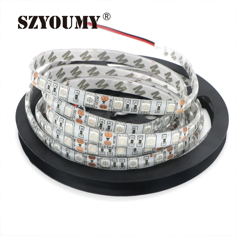 Гибкая светодиодная лента SZYOUMY 12 В постоянного тока 5 м 5050 SMD 60 светодиодов/м