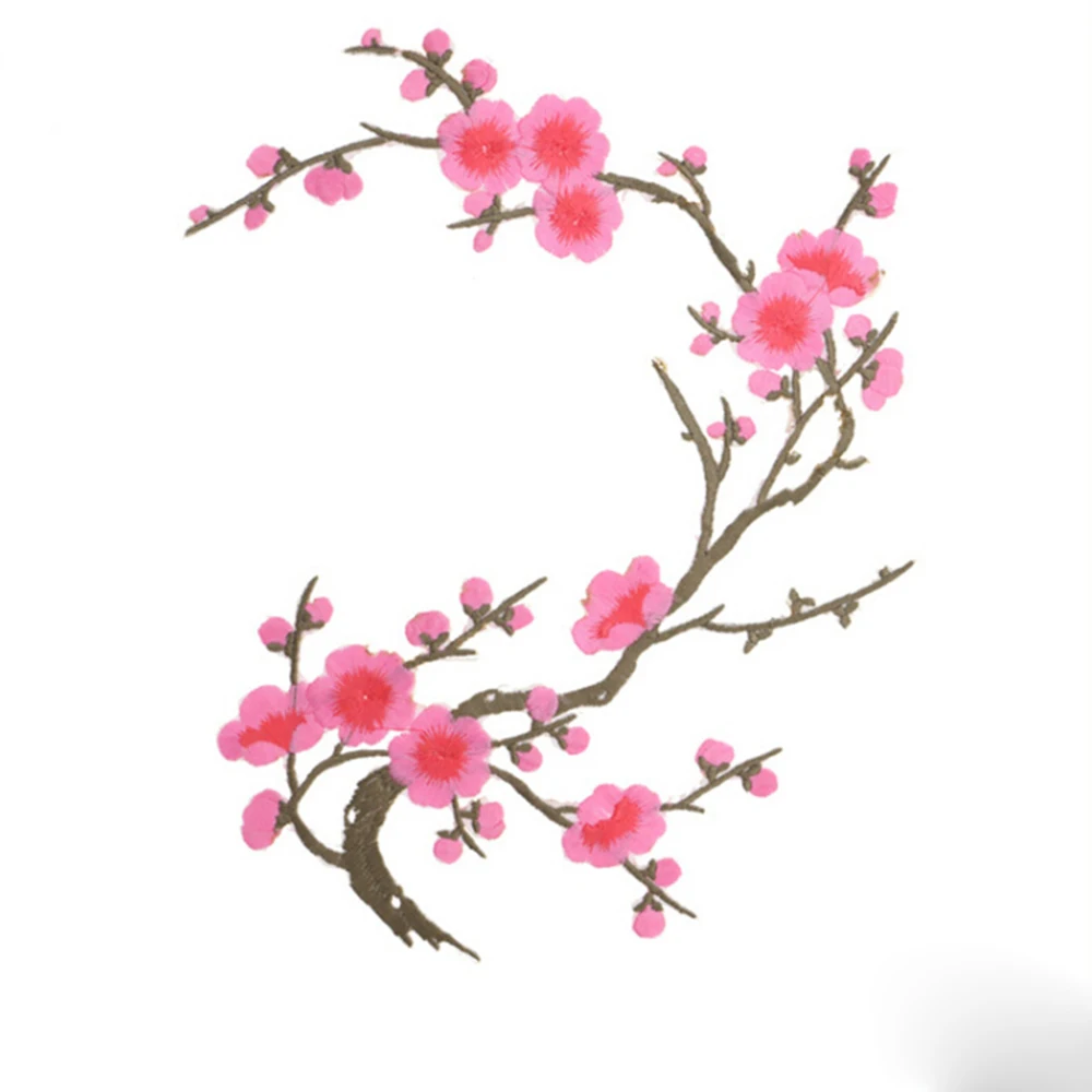 Горячая сливы с аппликацией в виде цветка одежда заплата вышивки ткань наклейка