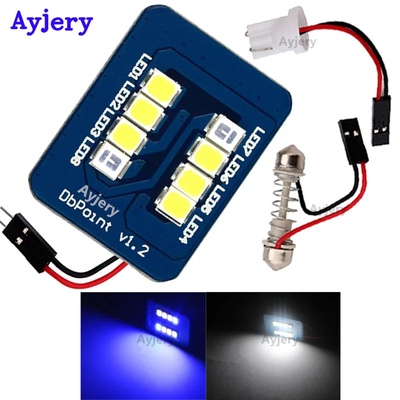 Панельные светодиодные лампы AYJERY 6 шт. s T10 2835 8 Smd для автомобисветильник фар