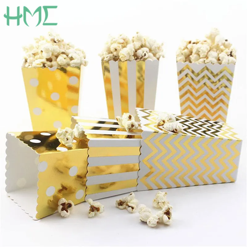 12 шт многоцветные бумажные коробки для попкорна вечерние мини-подарки детей на