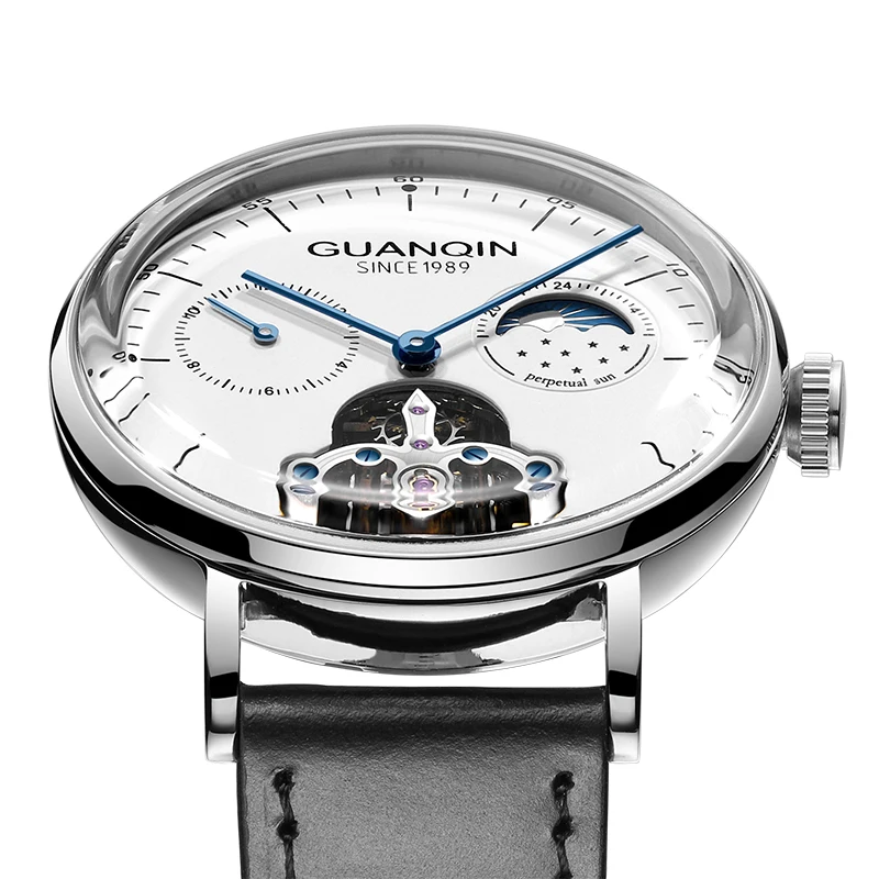 GUANQIN 2019 Механические мужские 3D часы Curver Tourbillon автоматические водонепроницаемые