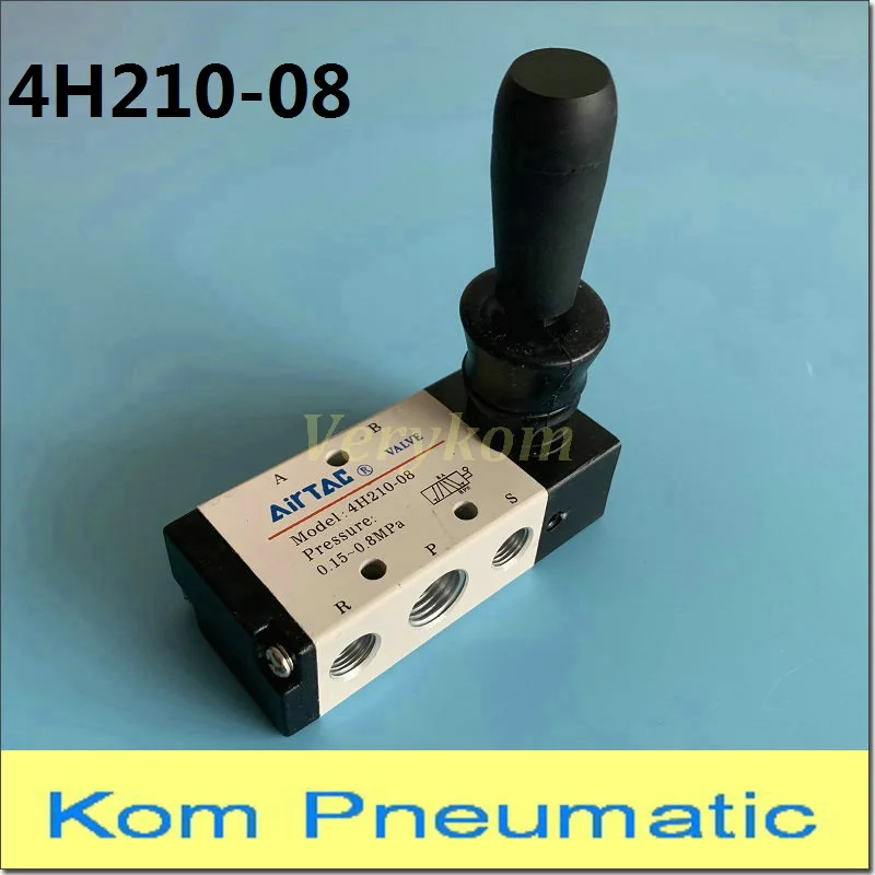 5 ходовой пневматический ручной клапан с пневматическим управлением Verykom 4H210 08