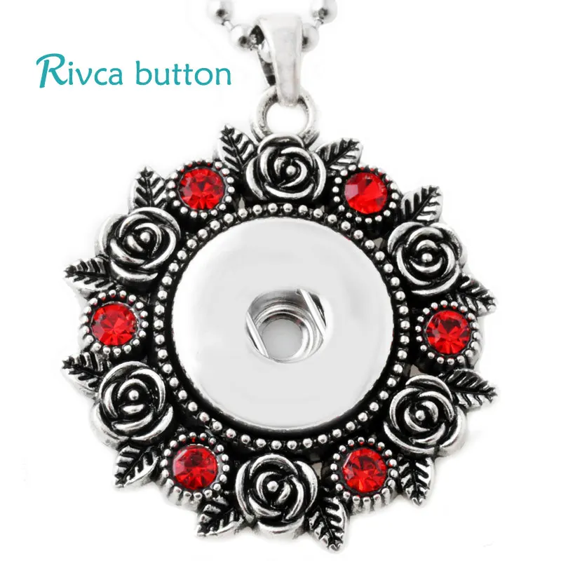P00638-8 Wholesale Mix Necklace Female's Sweater Fit 18mm Rivca Snap Button Retro snap button Pendant | Украшения и