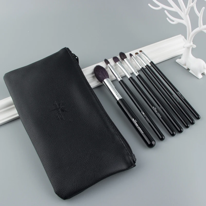 Anmor натуральная Кисть для макияжа волос серебристого цвета 7 шт. кисти Набор