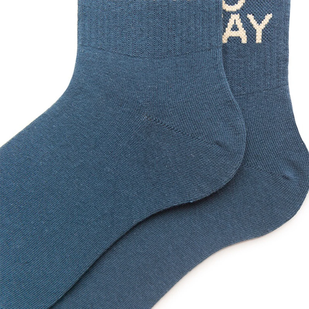 Мужские хлопковые носки синие забавные с цифровыми буквами модные для