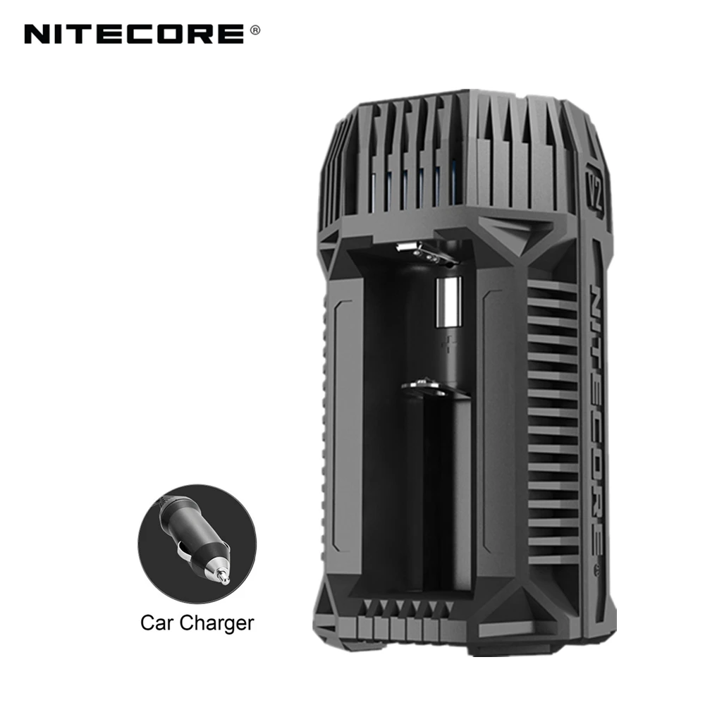 2-канальное автомобильное быстрое зарядное устройство NITECORE V2 6A с адаптером